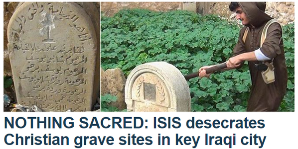 ISIS destroys Christian graves